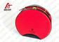 Scatola rotonda rossa su misura dell'organizzatore di trucco, borsa cosmetica del sacchetto della maniglia di cuoio fornitore