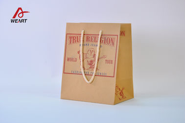 Porcellana Nessun sacchi di carta di arte di Brown della laminazione per la corda di compera 100% del cotone distributore