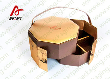 Porcellana Contenitori di regalo su misura rivestiti dorati del cartone con stampa dei coperchi CMYK fabbrica