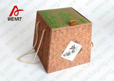Porcellana Il bambù ha reso a scatola di carta pieghevole affrontata doppio per i prodotti alimentari 24 x 24 x 8cm distributore