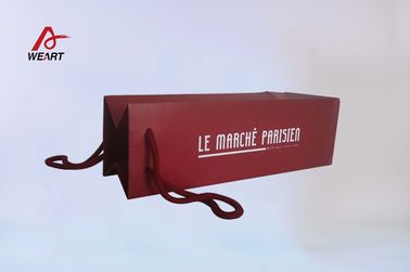 Porcellana L&#039;abitudine riciclata ha stampato i sacchi di carta promozionali per vino rosso con la maniglia del cotone fabbrica