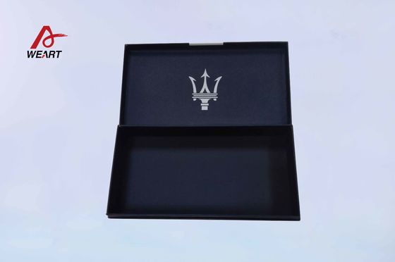 Contenitori di regalo dei gioielli della laminazione di tocco morbido, tipo blu profondo stampa su misura di Filp di logo della scatola di carta