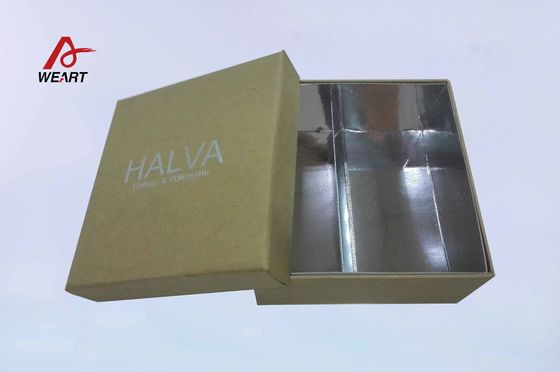 Personalizzi il contenitore di carta kraft di Brown, Timbratura calda d'imballaggio del nastro di LOGO dei contenitori di regalo