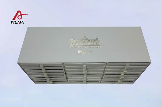 Multi contenitori di gioielli speciali della carta del cassetto con la piccola maniglia rotonda del nastro